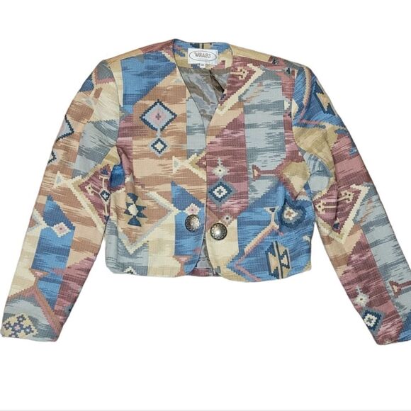 Vintage Wraps Collection abstract Southwestern Lined Blazer  - Picture 2 of 15